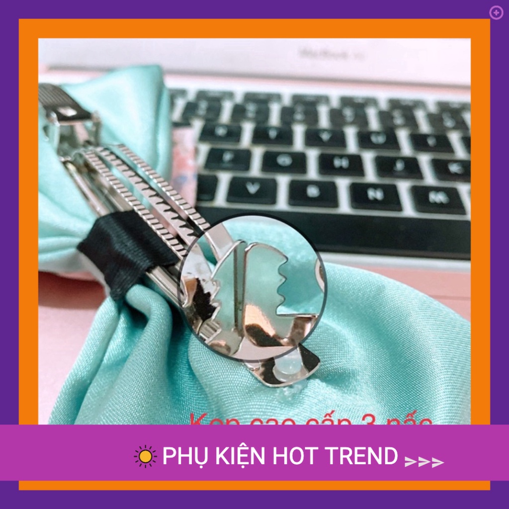 [SIÊU RẺ] Kẹp tóc nơ tiểu thư vintage satin hoa handmade cao cấp, phong cách hàn quốc