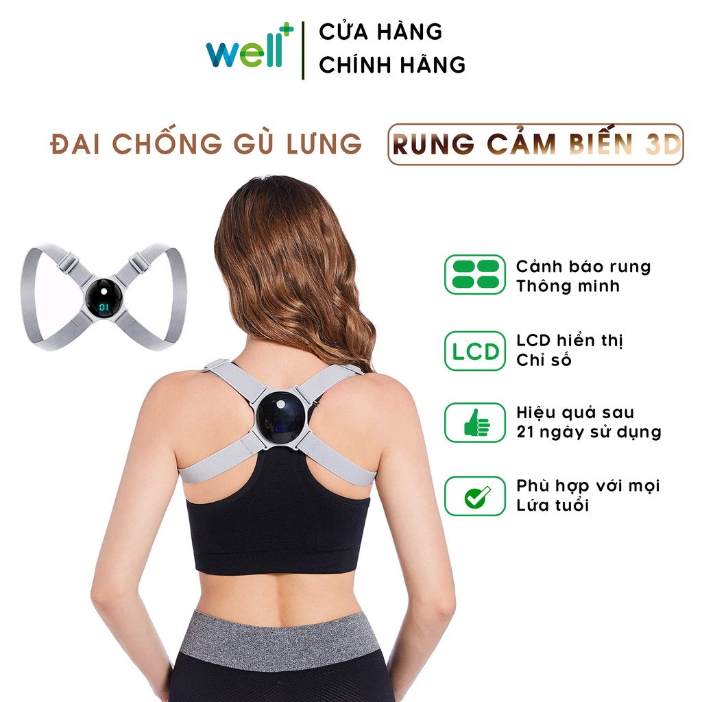 Đai Chống Gù Lưng Có Rung Cảm Biến Ba Chiều Nhắc Nhở Sửa Tư Thế Thông Minh - Nẹp Lưng Chống Gù Cho Trẻ Em, Nam, Nữ