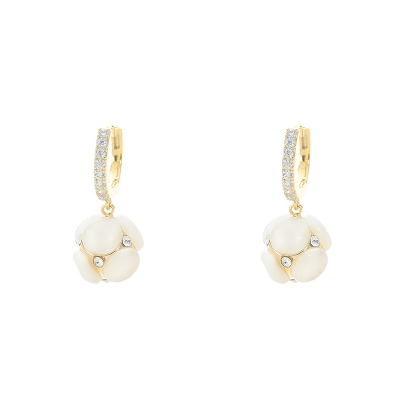 [Jiudolan] Khuyên Tai Đính Đá Opal Nhân Tạo Phong Cách Hàn Quốc Cao Cấp Tinh Tế Hợp Thời Trang Cho Nữ