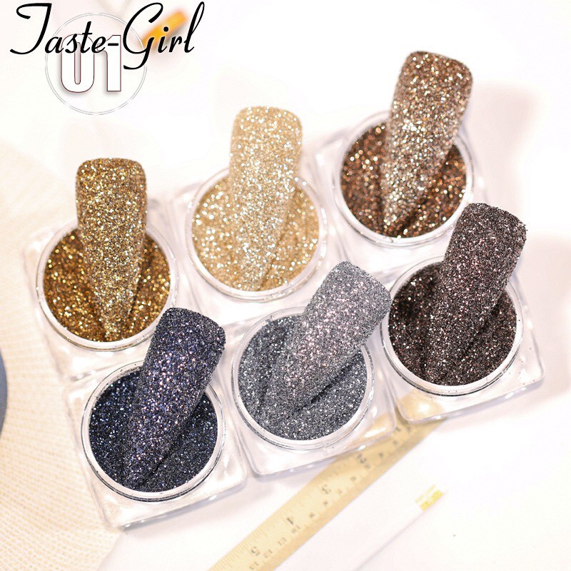 [ Mới ] set bôt cát nhủ kim tuyến 6 màu siêu đẹp - phát sáng khi chụp flash-  Nail xinh Shop trang trí móng tay nghệ thu
