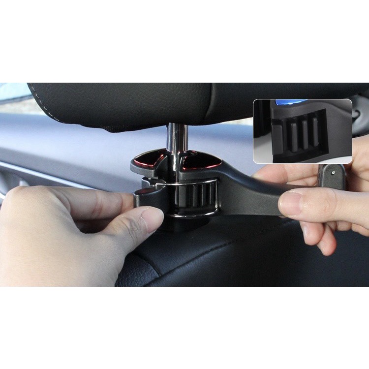 Giá treo đa năng kiêm kẹp đỡ điện thoại cài sau lưng ghế ô tô, xe hơi mẫu mới với chốt cài kim loại chắc chắn. | BigBuy360 - bigbuy360.vn