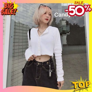 Áo khoác 🦋 cadigan len tăm dáng lửng dài tay croptop có cúc mix kèm chân váy quần và áo thun áo 2 dây hay bra cực xinh