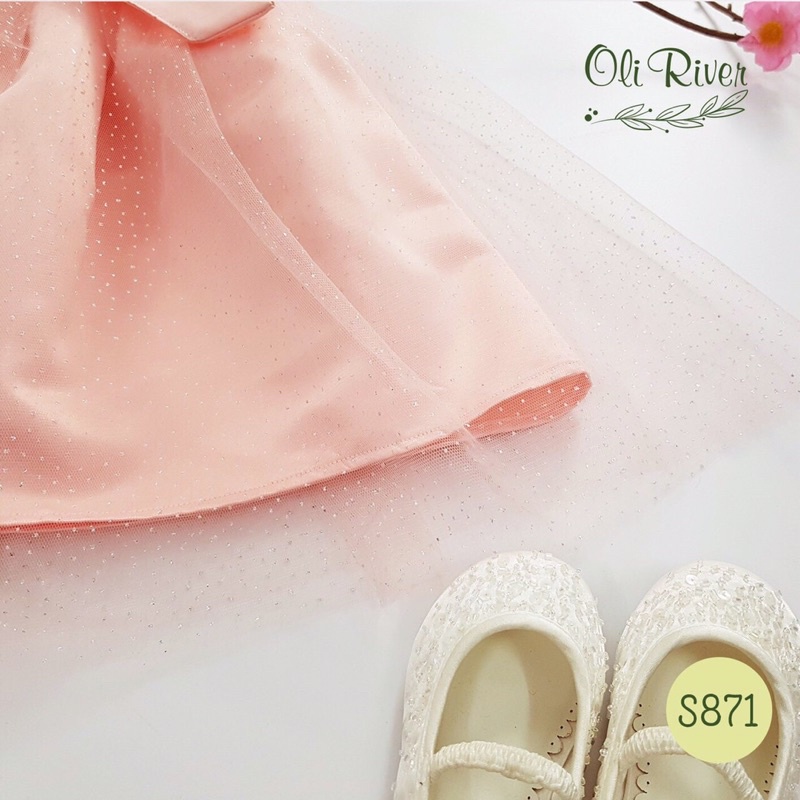 Đầm công chúa đính hoa Oli River 1Y-8Y