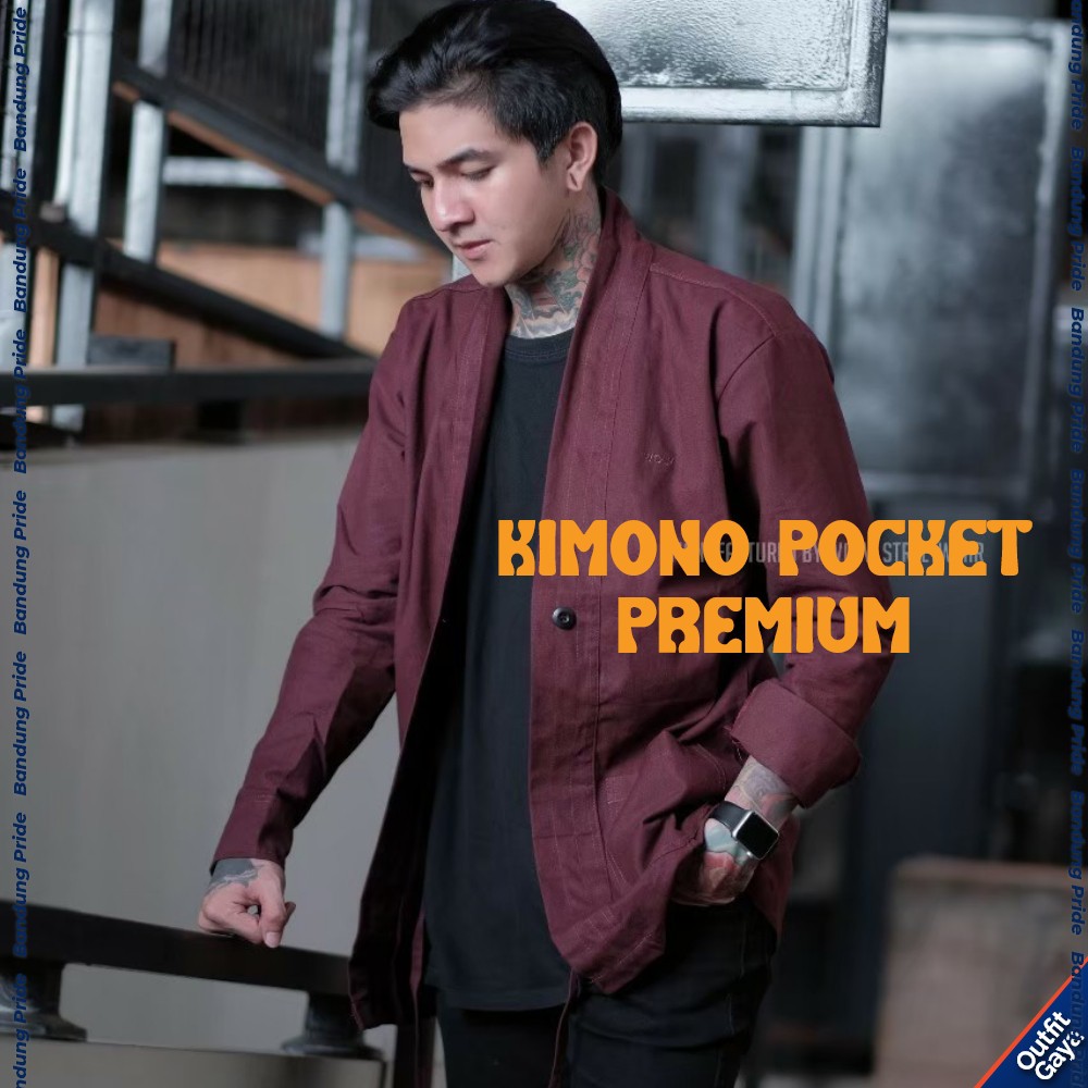 Áo khoác Kimono vải bạt hai túi phong cách Nhật Bản Marun 1 chính hãng Distro chất lượng cao mặc Kimono cho nam và nữ phong cách Nhật Bản