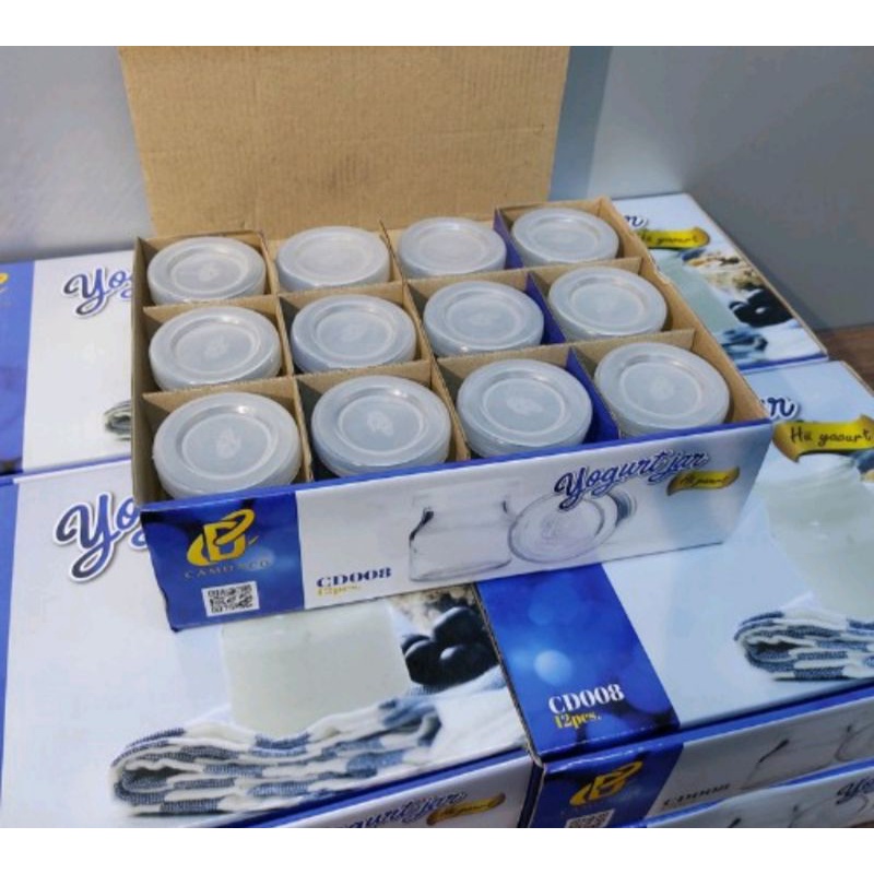 12 hủ thủy tinh làm YAOURT 100ml kiểu dáng truyền thống