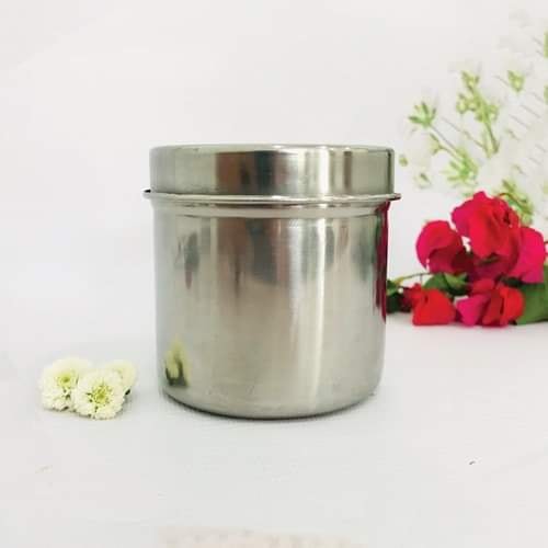Combo khay hạt đậu + hũ inox đựng bông y tế dùng trong phòng khám, Spa, TMV