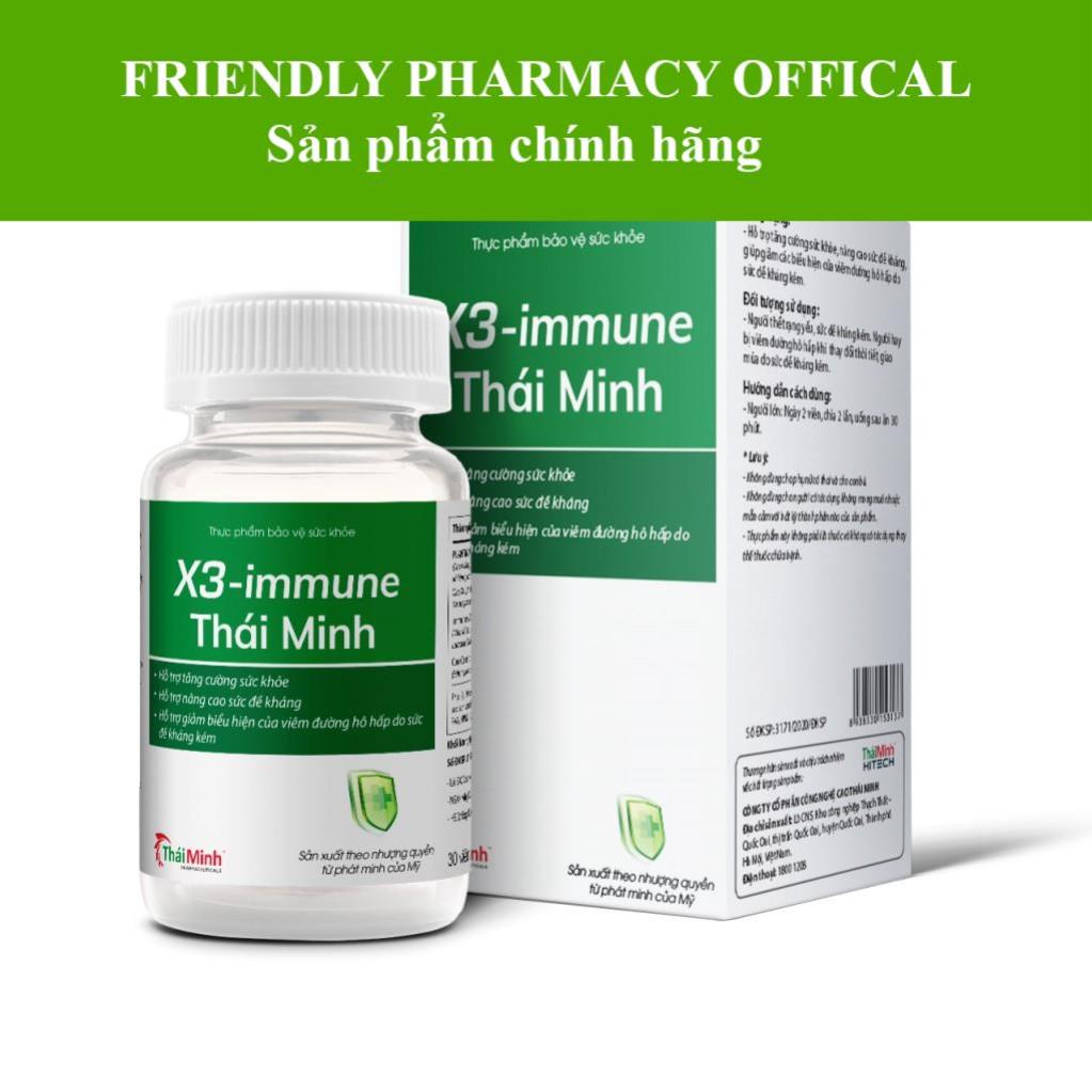 X3-IMMUNE THÁI MINH – Hỗ trợ tăng cường đề kháng, giảm viêm đường hô hấp (30 viên)