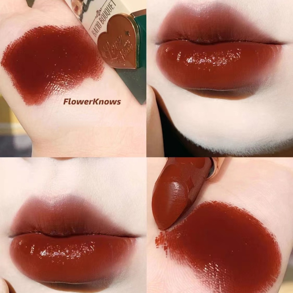 FLOWER KNOWS Son Môi Teddy Bear Mềm Mịn Như Nhung Màu Đậu Trắng Tạo Hiệu Ứng Sương Mù