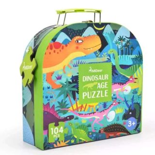 Puzzle dinosaur hộp vali 104 miếng của Mideer