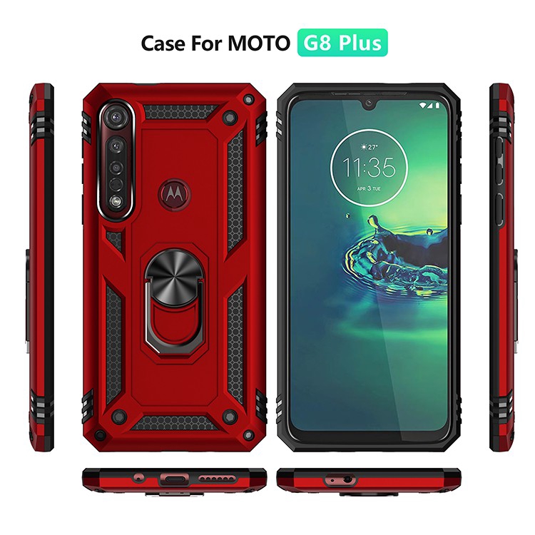 Ốp điện thoại TPU+PC phối giá đỡ nhẫn từ tính cho Motorola Moto G6 G7 Play G8 Plus / G7 Power / One