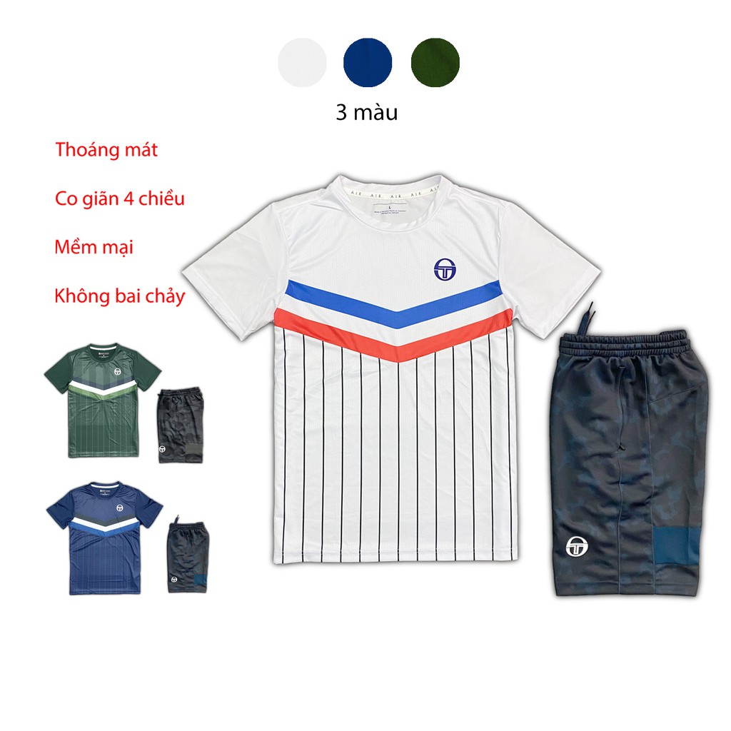 Bộ thể thao nam cổ tròn chất thun lạnh co giãn 4 chiều- mã BoTACCHINI