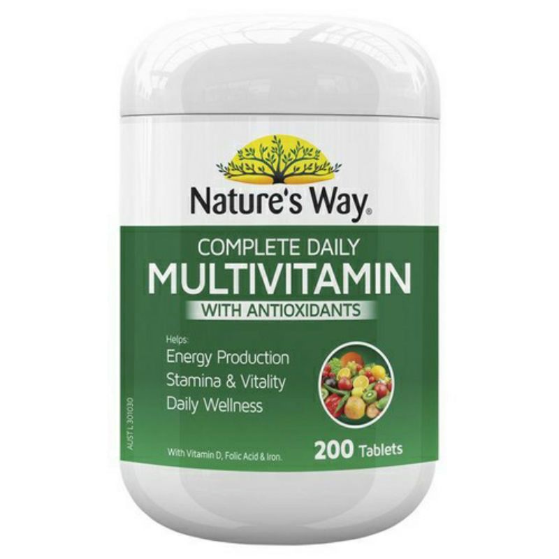 Viên uống vitamin tảo biển Nature's way Multivitamin with antioxidant Úc hộp 200 viên