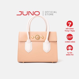   Túi Xách Nữ Thời Trang JUNO Cỡ Trung Da Trơn Gắn Khoá Trang Trí TXT261