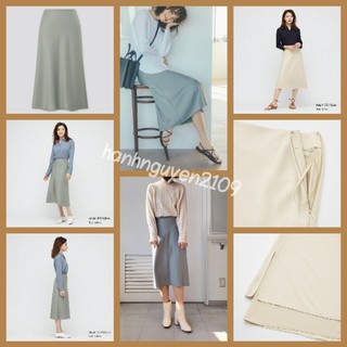 🌹🌿❤ Chân váy lụa Uniqlo satin flare