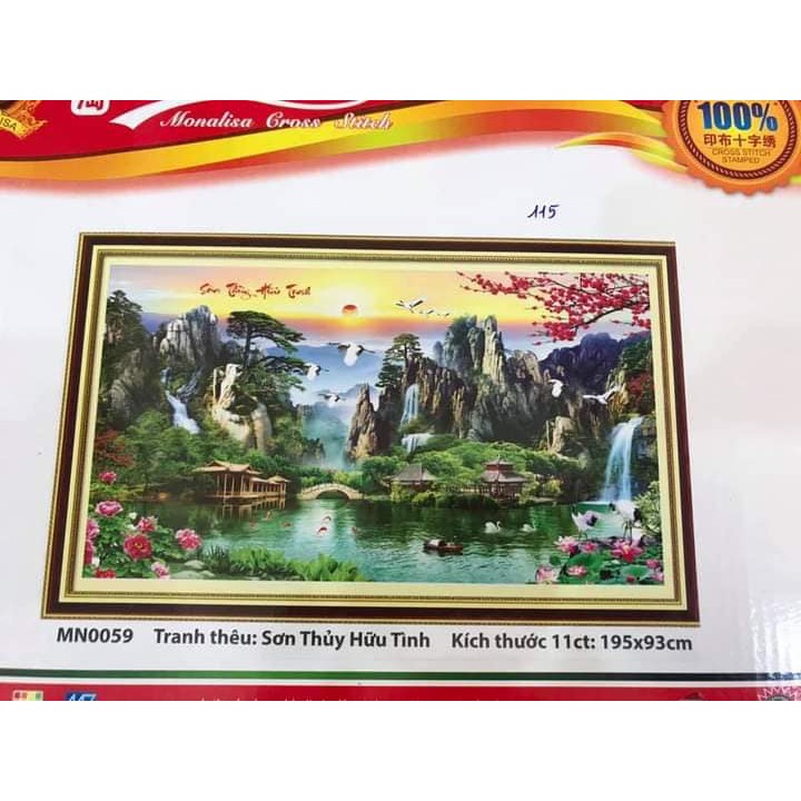 Tranh thêu kín phong cảnh Sơn thủy hữu tình MN0058-MN0059 ( chưa thêu)