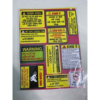 BỘ TEM LOGO DECAL - TEM CẢNH BÁO - CHÚ Ý VUI NHỘN