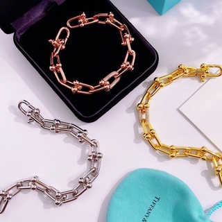 Tiffany Vòng đeo tay bằng tre cứng titan thời trang vàng hồng