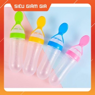 Sale sốc - Bình ăn dặm silicon siêu mềm có thìa -