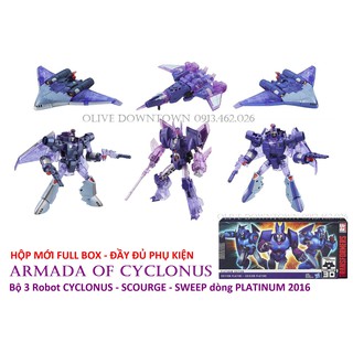 BỘ 3 Robot PLATINUM lắp ráp thành phi thuyền - Armada Of Cyclonus TRANSFORMER