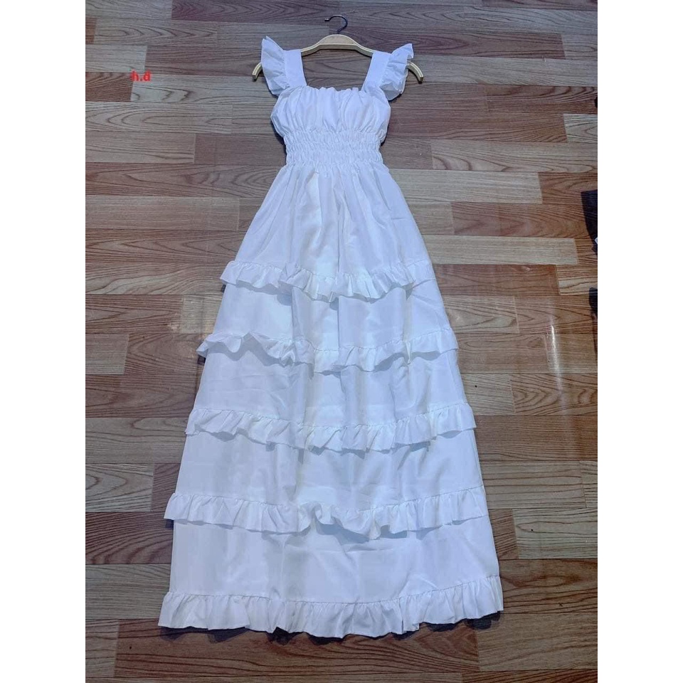 ( Ảnh Thật ) - Váy vai bèo cánh tiên Chất thô mềm Siêu Xin Phong Cách Tiểu Thư - Zadola fashion