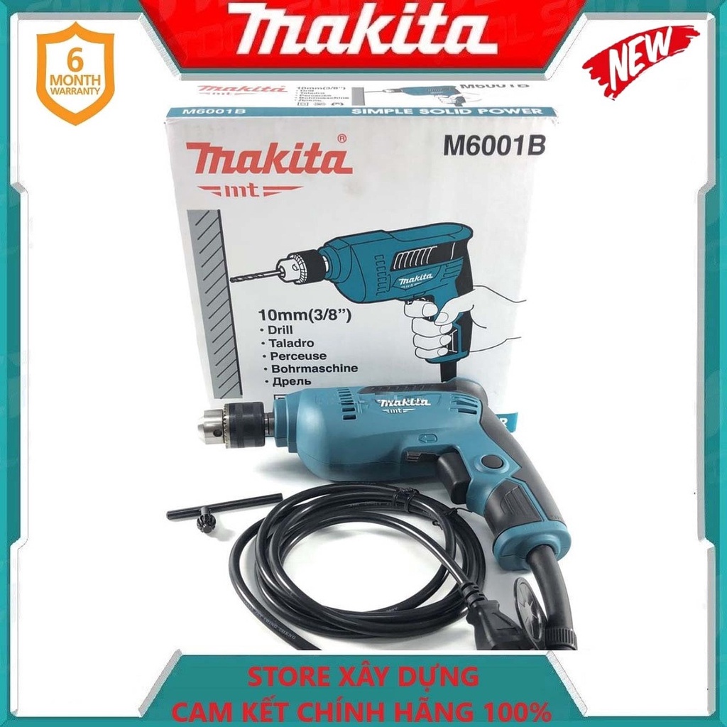 MÁY KHOAN SẮT 10MM 450W MAKITA M6001B- HÀNG CHÍNH HÃNG