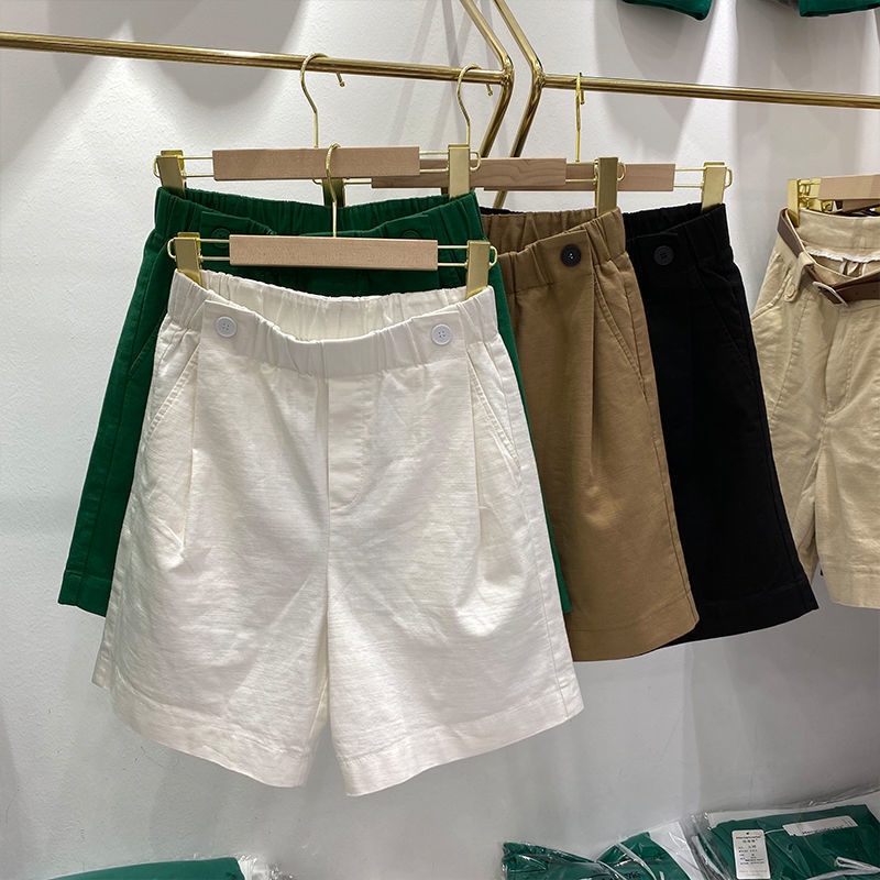 Quần Short 100% Cotton Lưng Thun Co Giãn Phong Cách Thể Thao Thời Trang Mùa Hè Hàng Mới Dành Cho Nữ