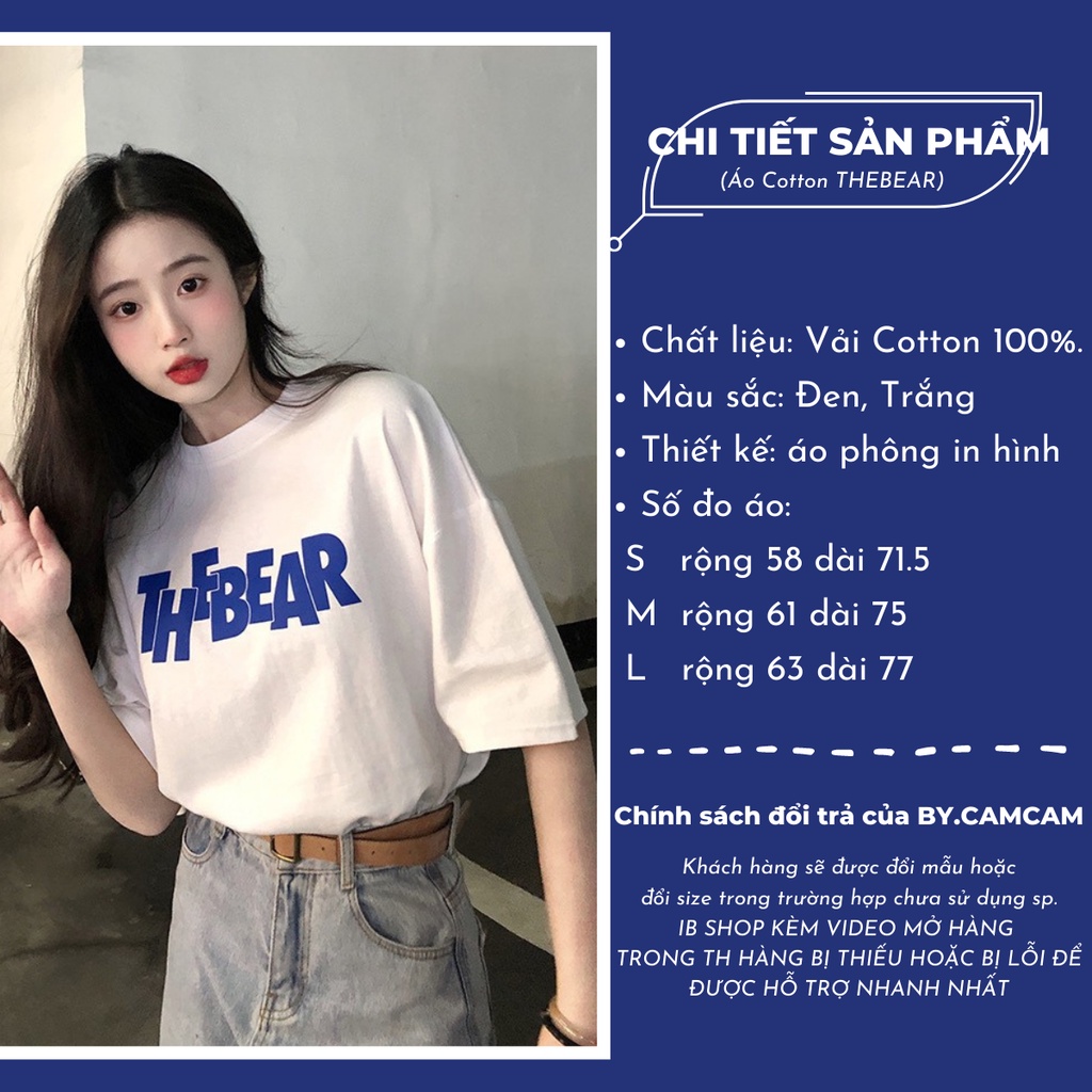 Áo Thun Tay Lỡ THEBEAR 100% Cotton, Áo Phông Form Rộng Mẫu Mới 2022 𝘽𝙮.𝘾𝙖𝙢𝙘𝙖𝙢