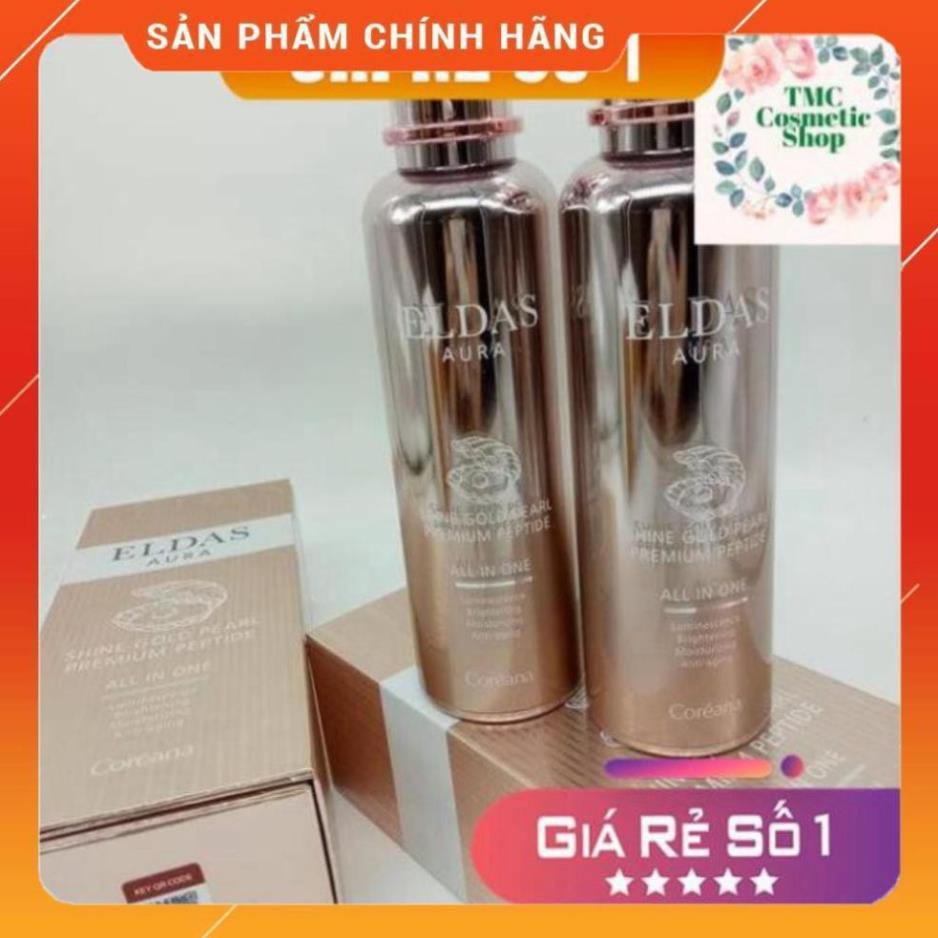 Serum tế bào gốc Eldas Aura Coreana Shine Gold Pearl Premium Peptide chai 100ml (shopmh59) (shopmh59)