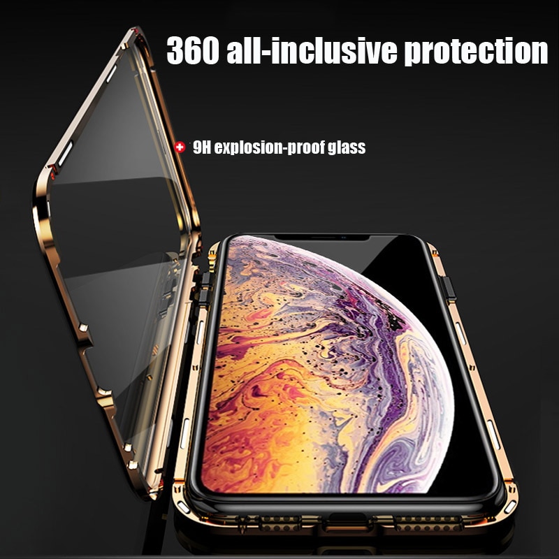 Ốp điện thoại cường lực 2 mặt bảo vệ 360 thích hợp cho iPhone 11 11Pro 11ProMax 12 12Pro 12MIni 12ProMax