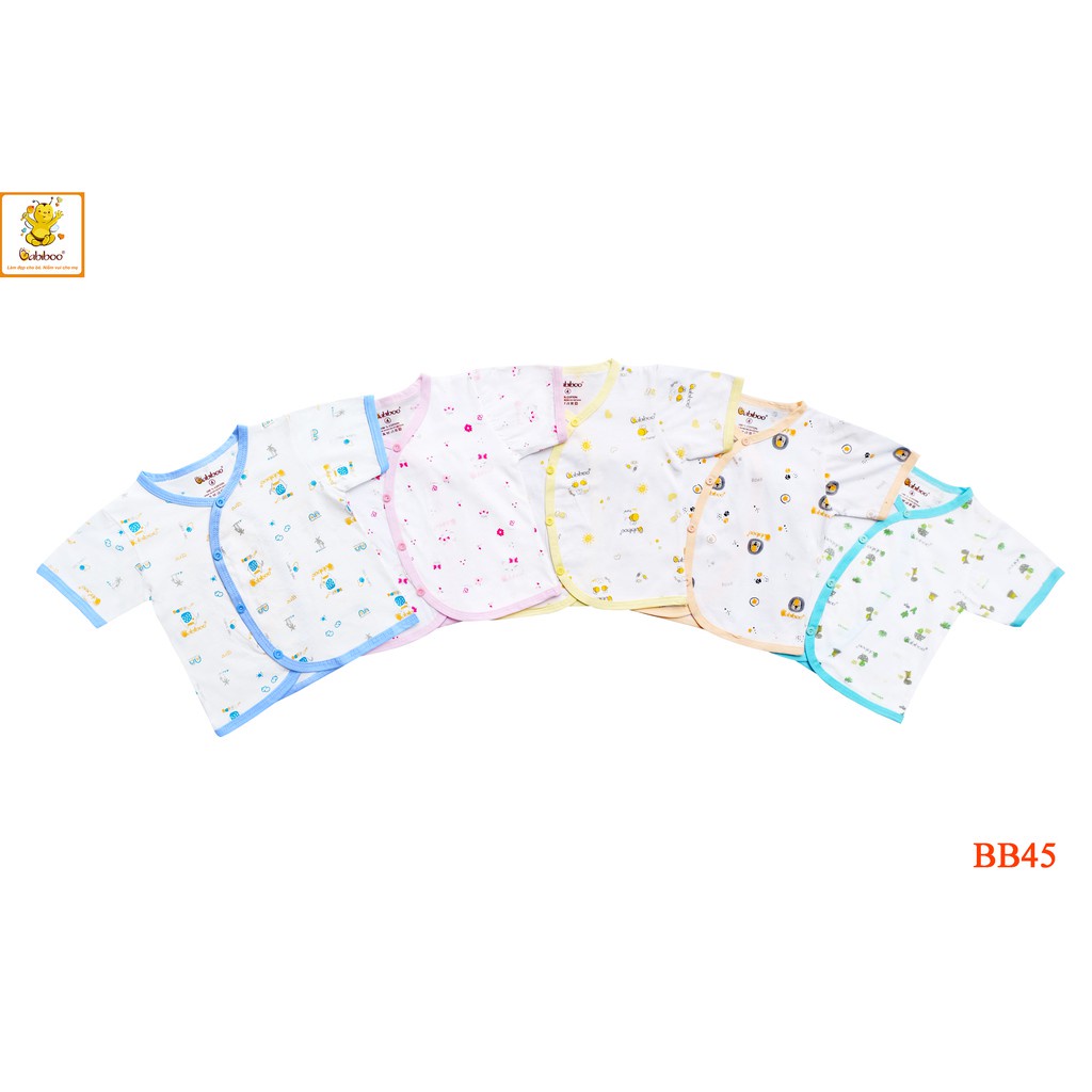 Set 5 Áo sơ sinh Babiboo cổ tim ngắn tay họa tiết hoạt hình dễ thương (BB45)