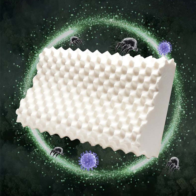 Gối cao su non thiên nhiên, chống mỏi cổ, độ đàn hồi cao, kháng khuẩn và ký sinh trùng