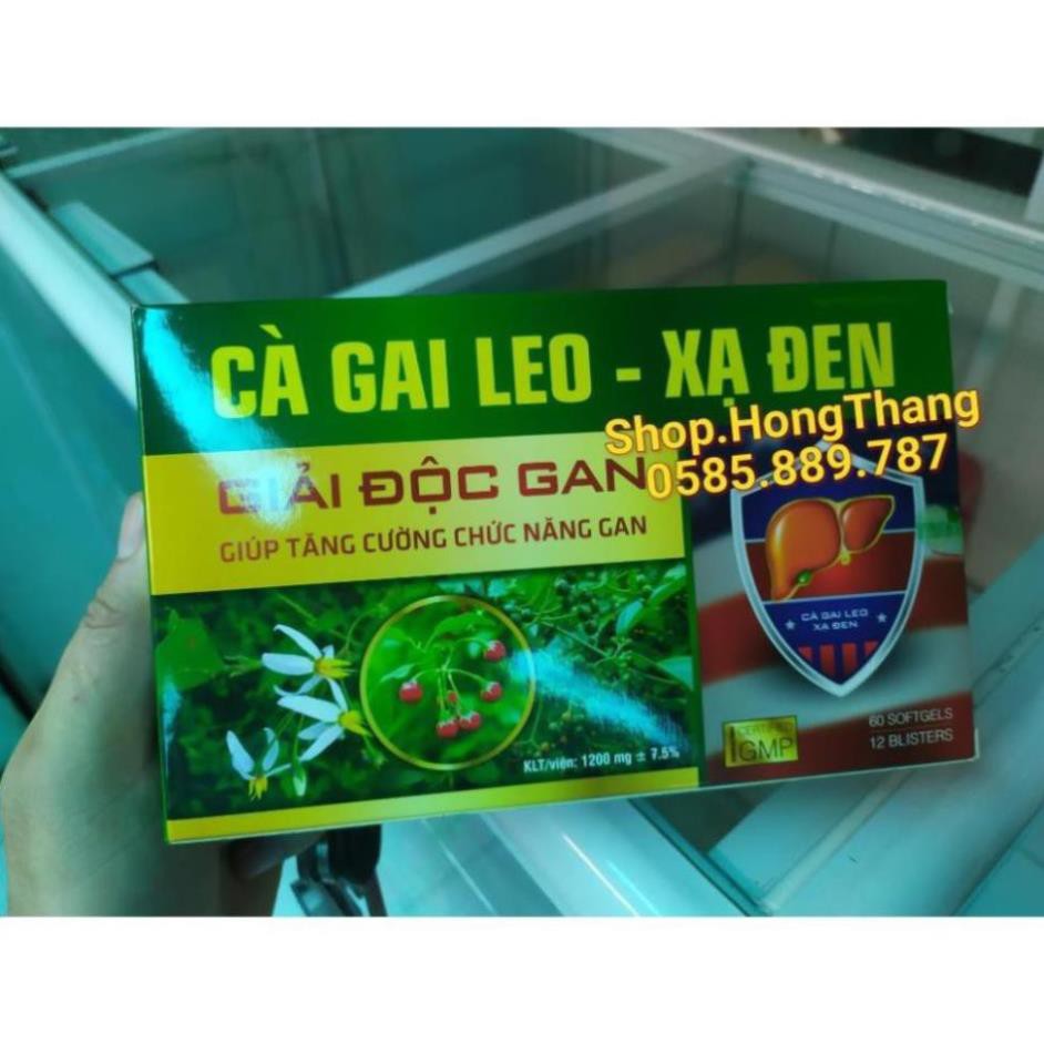 Cà Gai Leo Xạ Đen Giải Độc Rượu Bảo Vệ Gan, bổ gan mát gan, giải độc, tăng cường chức năng hộp 60 viên