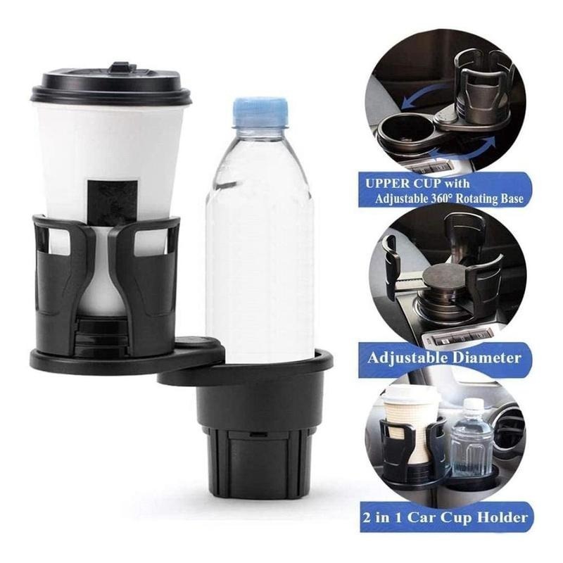 Giá đỡ chai nước 2 trong 1 đa năng tùy chỉnh kích thước cho xe hơi