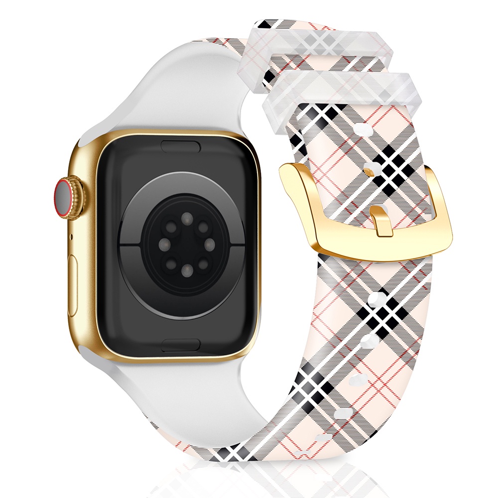 Dây Đeo Silicon Trong Suốt Họa Tiết Cẩm Thạch / Hồng Hạc Cho iWatch 38 40 41 42 44 45mm 8 7 6 SE 5 4 3 2 1