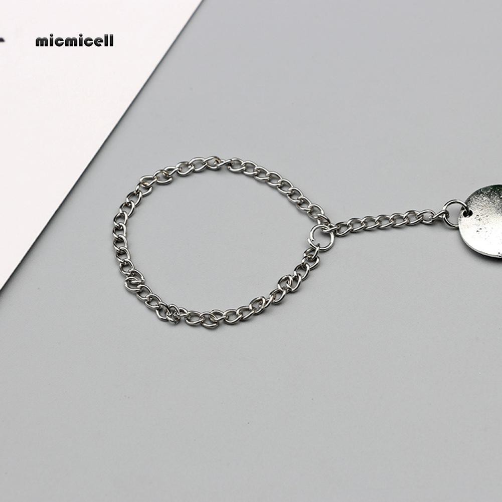 Vòng chân hợp kim phối nhẫn bạc mặt hoa rỗng thời trang cổ điển cho nữ | BigBuy360 - bigbuy360.vn