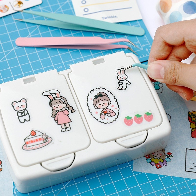 Nhíp gắp sticker màu macaron nhíp gắp hình dán hỗ trợ trang trí sổ tay journal