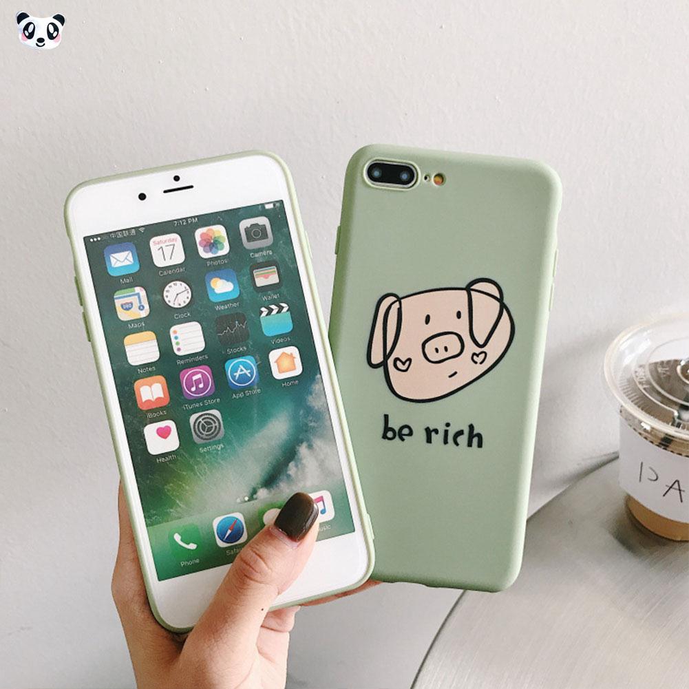 Ốp lưng điện thoại hình con heo hoạt hình dành cho iPhone