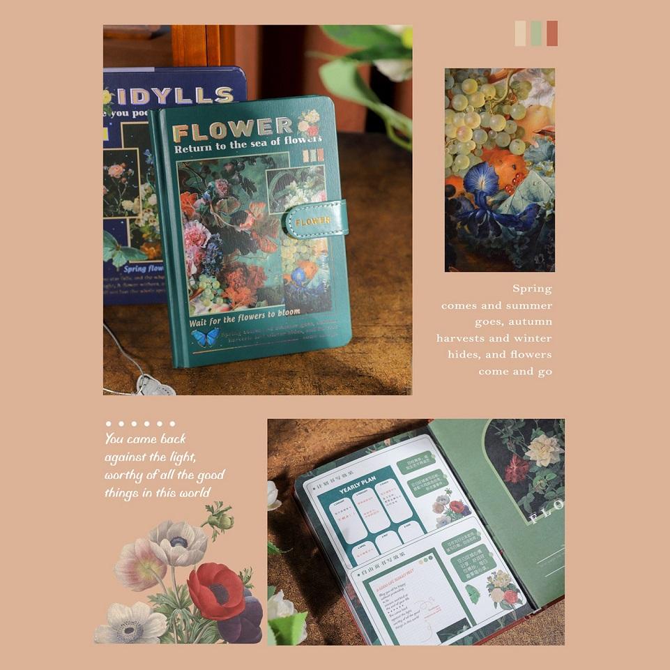 Sổ tay kế hoạch - sổ planner bìa cứng quai da cao cấp phong cách cổ điển vintage - thích hợp  để ghi chép, lên kế hoạch