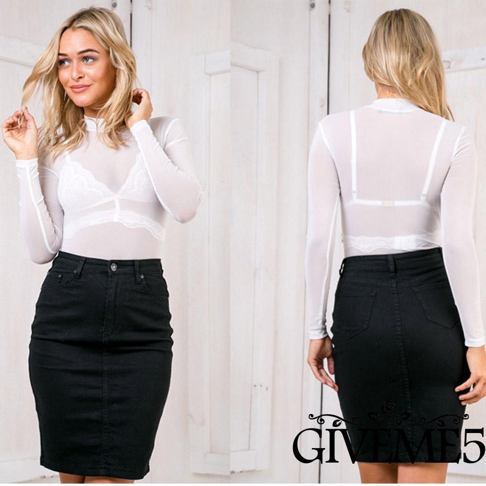 Fashion Women Sheer Mesh Fish Net T-Shirts Casual Long Sleeve See-through Tops