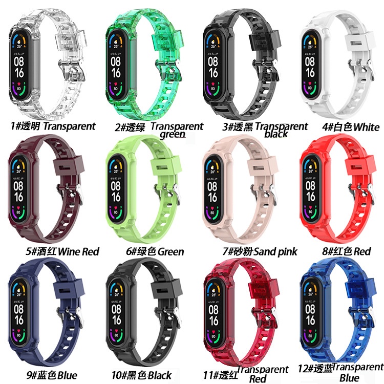 Dây Đeo Silicone Thay Thế Cho Đồng Hồ Thông Minh Xiaomi Mi band 5 Miband 7 6 5 4 3