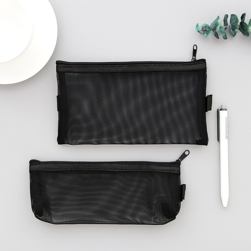 Túi NIKKI đựng đồ dùng học tập bằng lưới xuyên thấu vải nylon thiết kế đơn giản cho học sinh