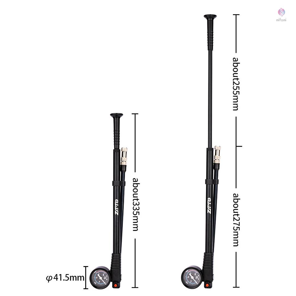 Máy Bơm Bánh Xe Đạp Áp Suất Cao 300PSI Có Đồng Hồ Đo Van Presta Và Phuộc Trước Và Phía Sau Cho Xe Đạp MTB