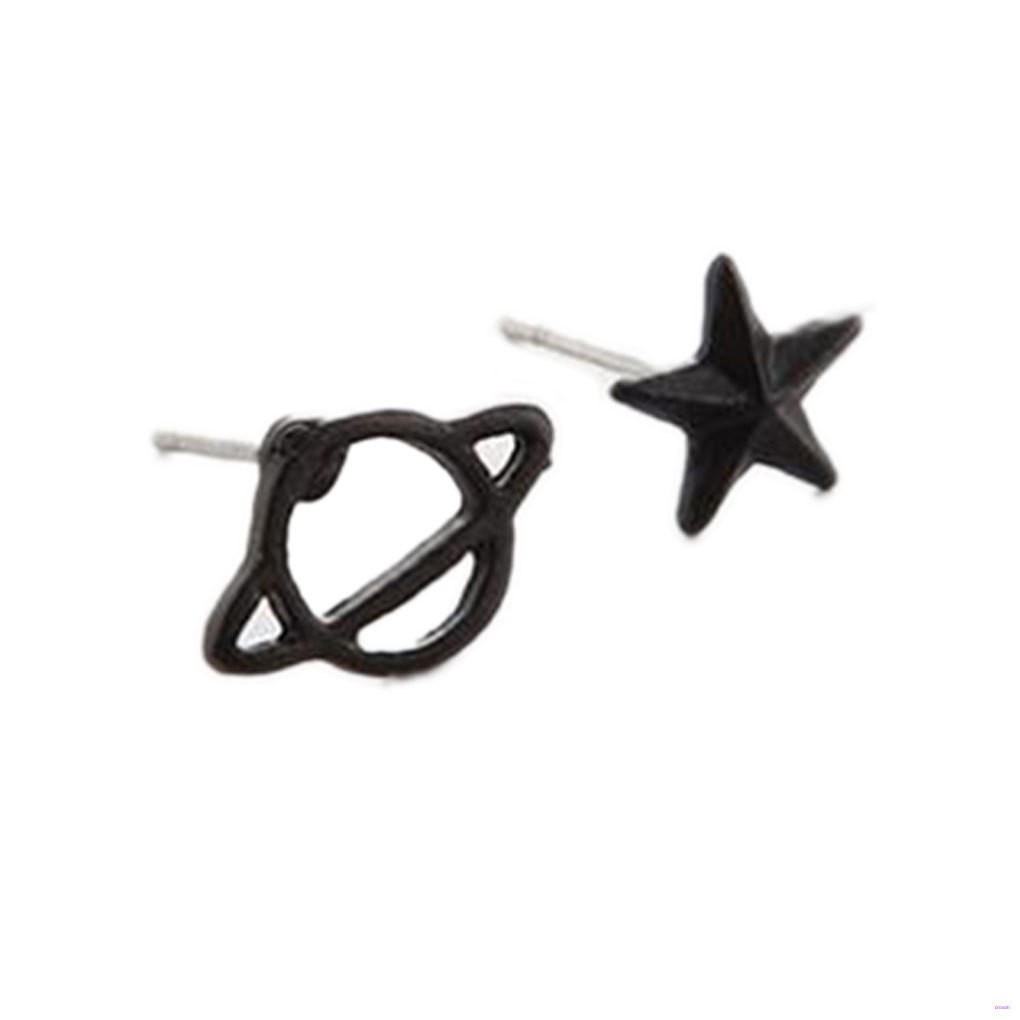 Đôi Khuyên Tai Nữ Trang Tạo Hình Ngôi Sao Hành Tinh Màu Đen Độc Đáo