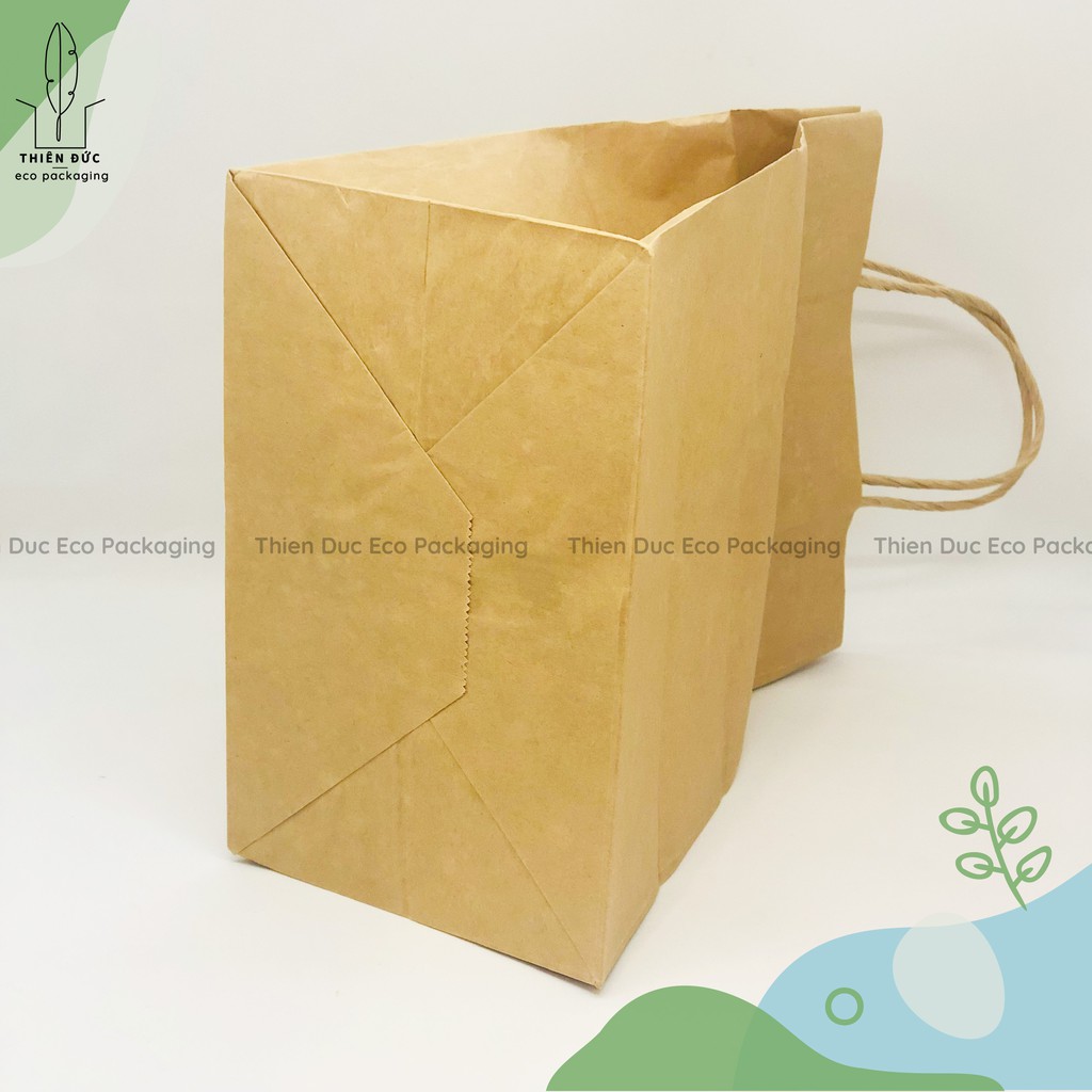 Combo 20 TÚI GIẤY XI MĂNG 25x20x12cm KRAFT NHẬT CÓ QUAI DÙNG ĐỰNG QUẦN ÁO, QUÀ, THỰC PHẨM…
