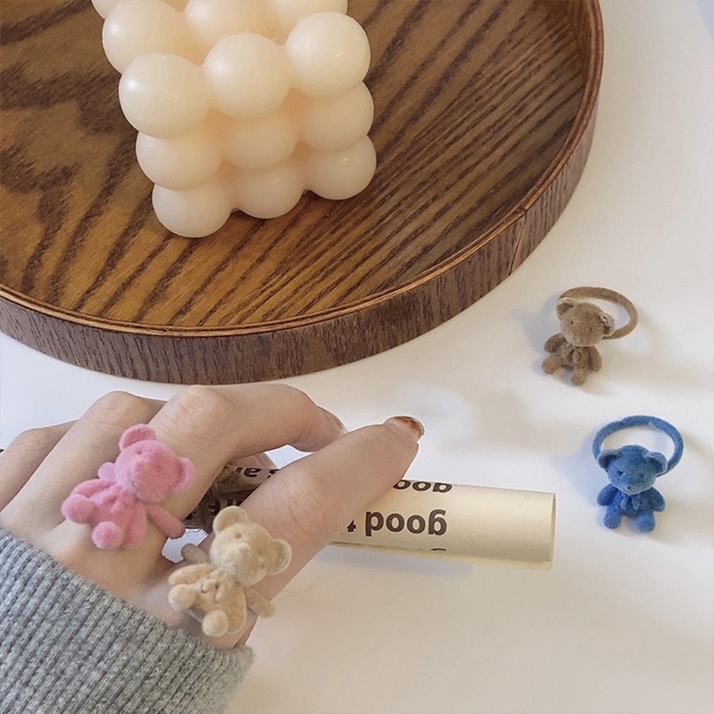 Nhẫn Hình Gấu Hoạt Hình Sáng Tạo Có Thể Điều Chỉnh Cho Nữ