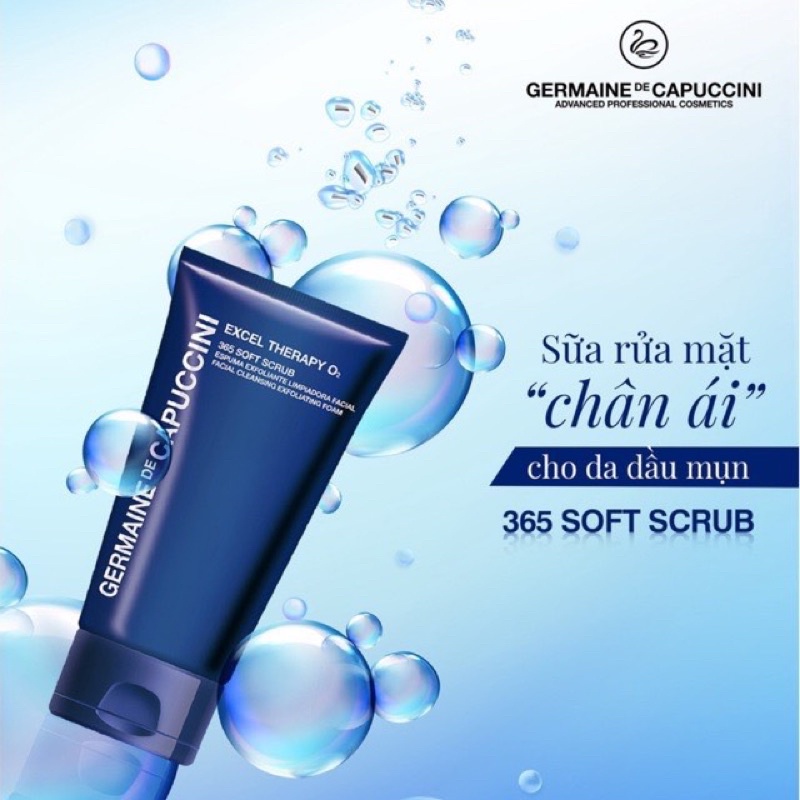 Sữa Rửa Mặt Tẩy Tế Bào Chết Excel Therapy O2 365 Soft Scrub Germaine De Capuccini 150ml