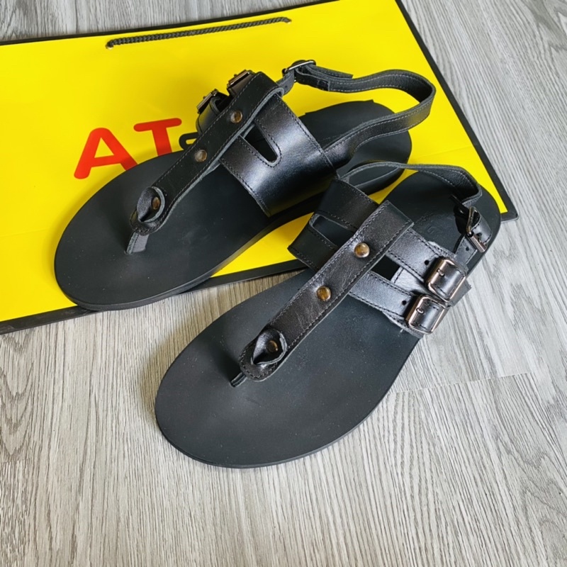 Sandal Unisex, dép quai ngang, dép nam da bò, không thấm nước, êm chân thoải mái  Atshoes XDMM02