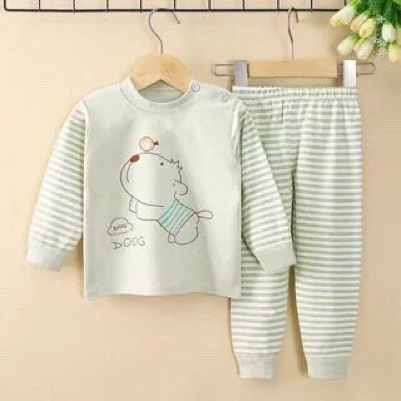 Bộ thu đông dài tay cotton len siêu mềm mại 6 màu cho bé cao từ 73-110cm