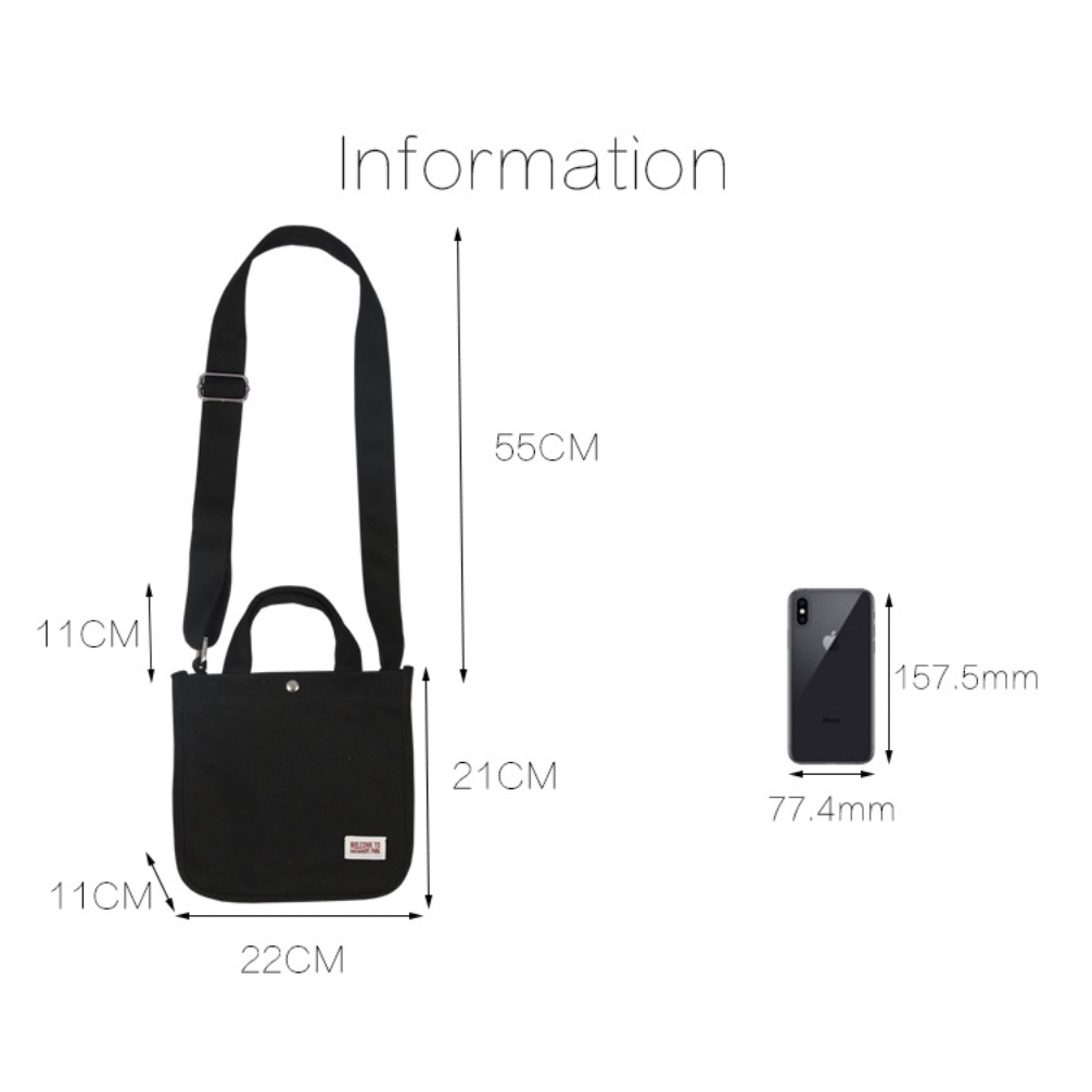 T279/Túi vải túi chéo nhỏ gọn chất liệu canvas có khoá cúc bấm đi chơi đi du lịch cực dễ thương
