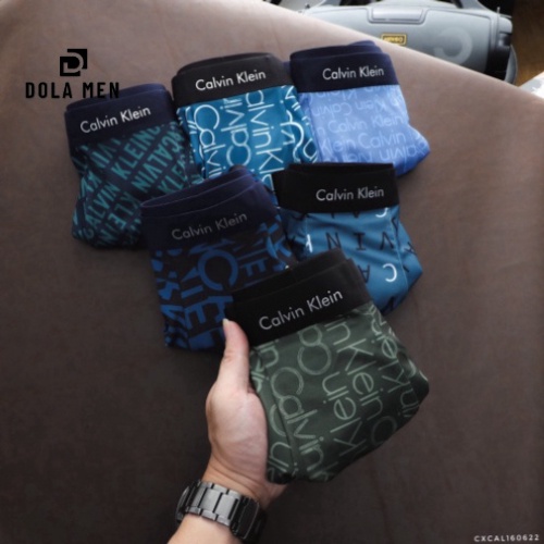 Hộp Pack 3 Quần Lót Boxer Nam Cao Cấp Vải Lụa Mát Họa Tiết Ck Có Big Size Dolamen